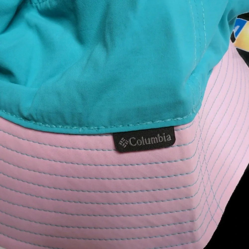Columbia Pixel Grabber Bucket Hat Cap S/M New Green Pink Reversible‎ Youth Kids